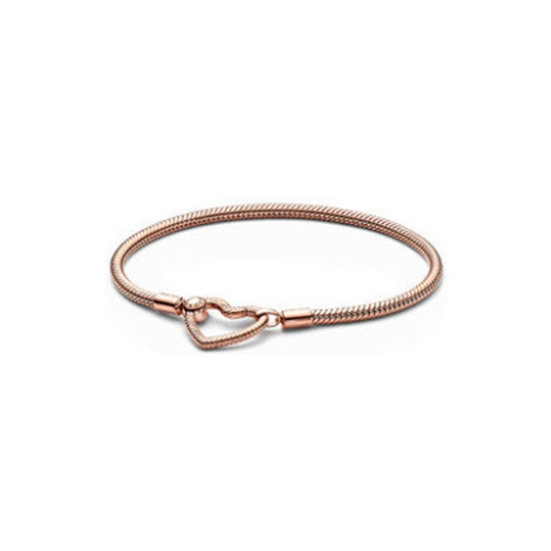Women's spring buckle TO basic chain DIY color chain heart O shape bracelet - Korvel