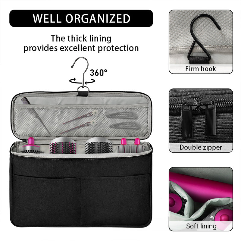 travel storage bag compatible with Dyson Airwrap Styler, a portable organizer with multi-pockets for hair curler and attachments - Korvel