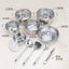 Stainless steel cookware set of 18 pieces household kitchen set soup pot set 16-26cm cutlery set pot set - Korvel