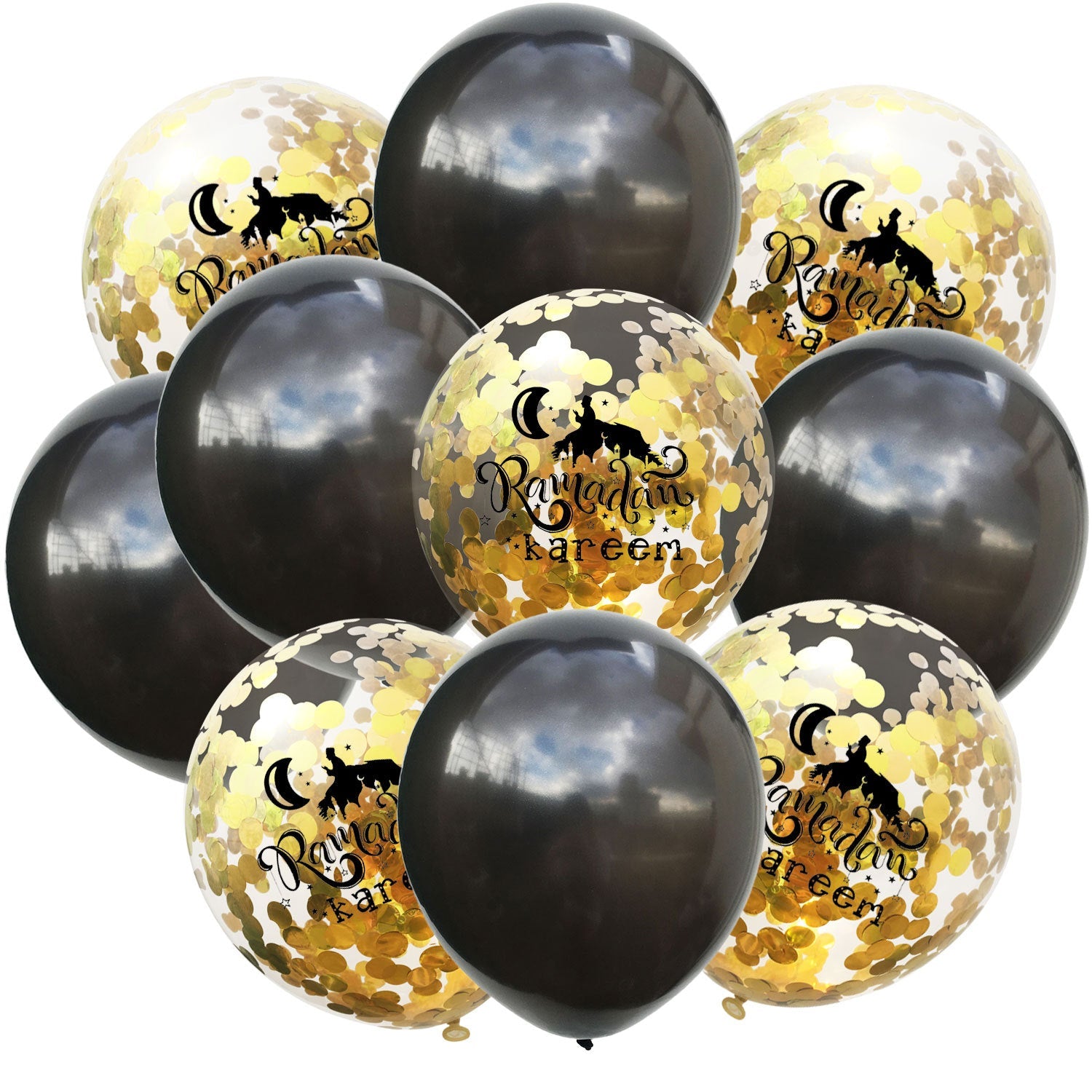 Moon Castle Party Celebrates Latex Balloon Transparent Paper Shard Glitter Balloon Set - Korvel