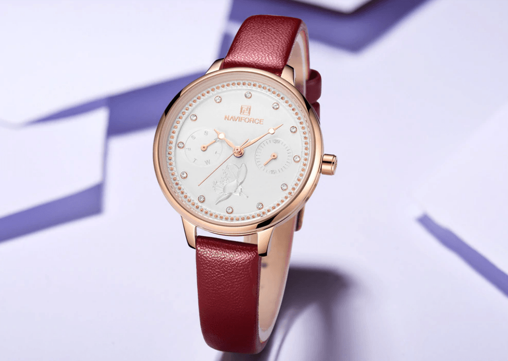 Montre de Luxe Élégante pour Femme avec Double Zircon et Chronomètre