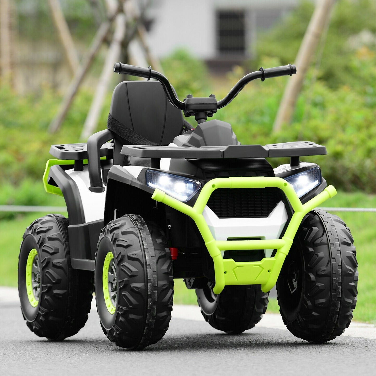 Quad ATV électrique pour enfants 12V avec MP3 et lumières LED - Blanc