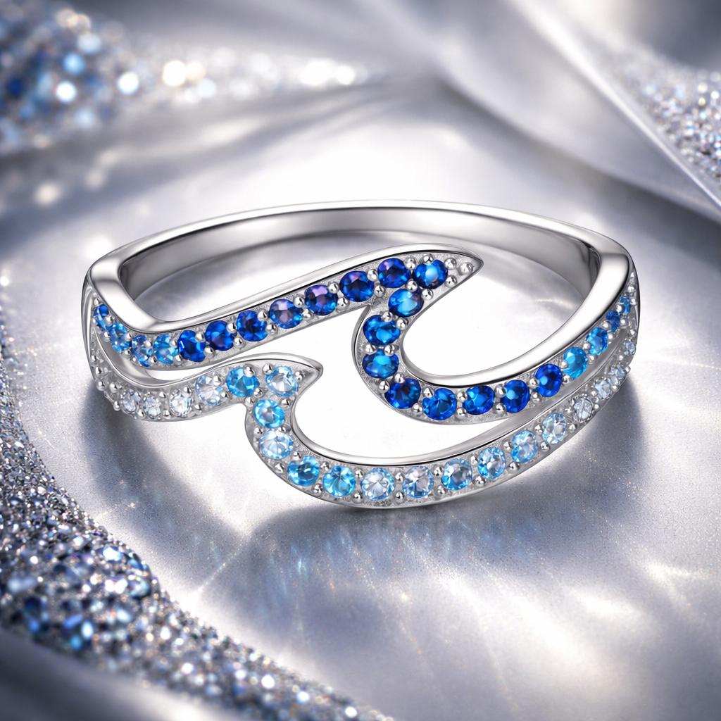 Elegant 925 Sterling Silver White Gold Plated CZ Ring for Women