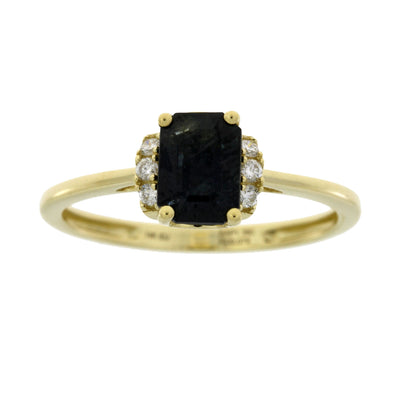 Bague en Saphir et Diamant de 1,38 ct en Or Jaune 14KT