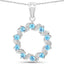 1.30 Carat Swiss Blue Topaz & White Topaz Pendant in Sterling Silver