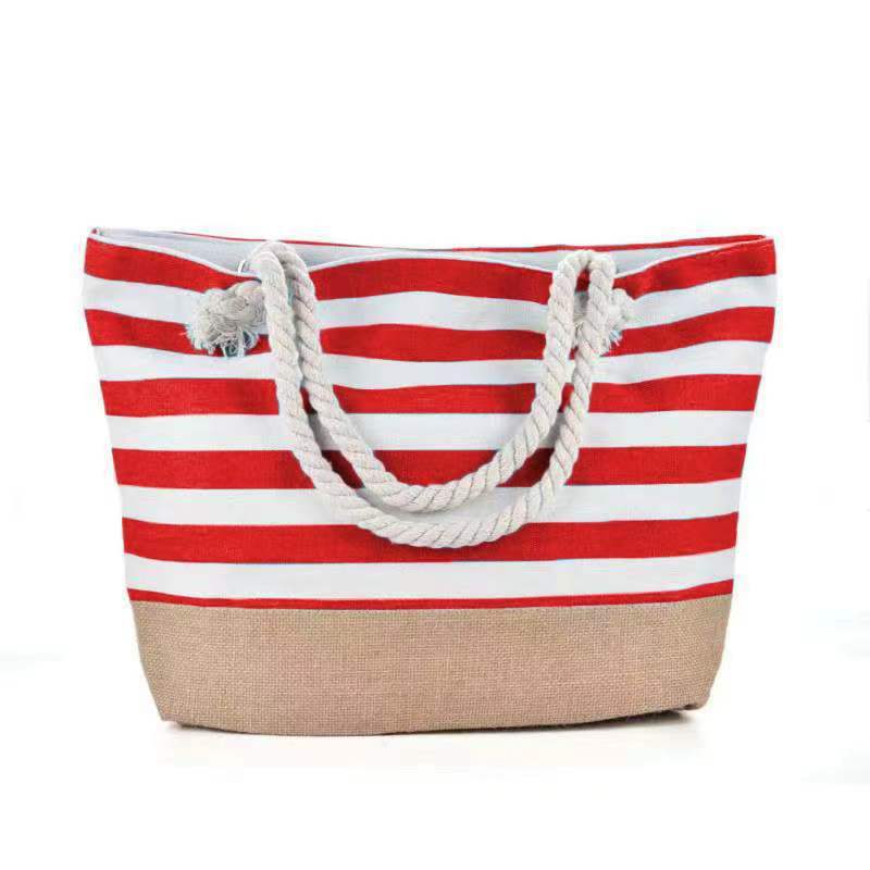Stylish Striped Beach Bag for Women - Large Capacity
