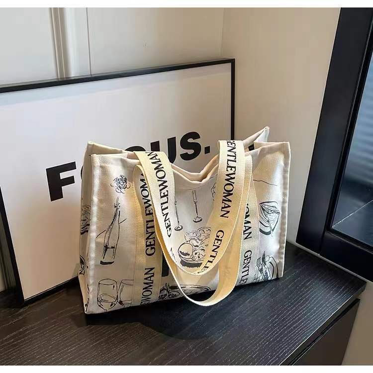 Grand Sac Fourre-Tout en Toile pour Femmes