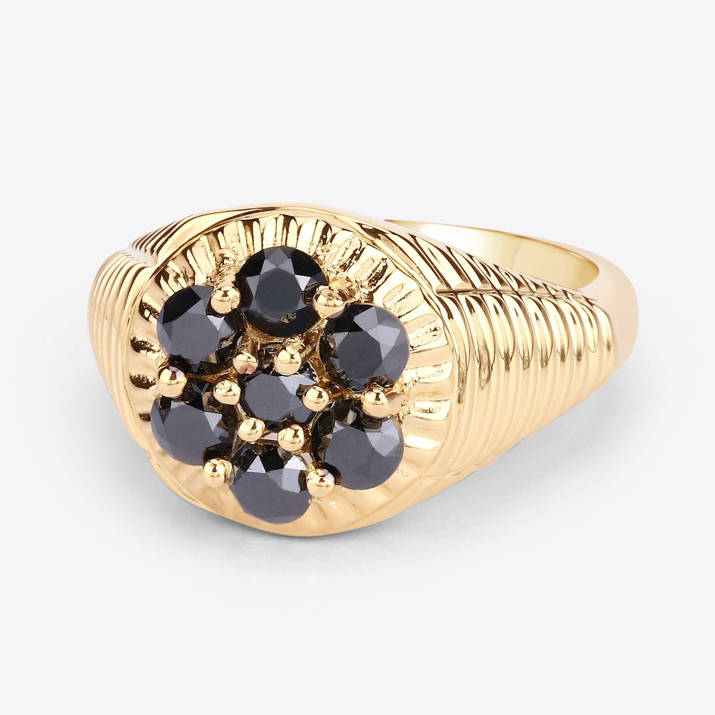 0.91 Carat Black Diamond Sterling Silver Engagement Ring