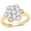 Bague cocktail en diamant plaquée or jaune 14K