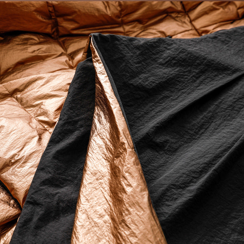 Premium Irregular Mid-Length Glossy Down Jacket for Women