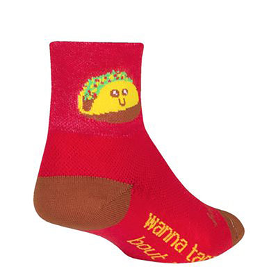 Sockguy Tacotherapy Crew Socks in Red/Yellow (Size 9-13)