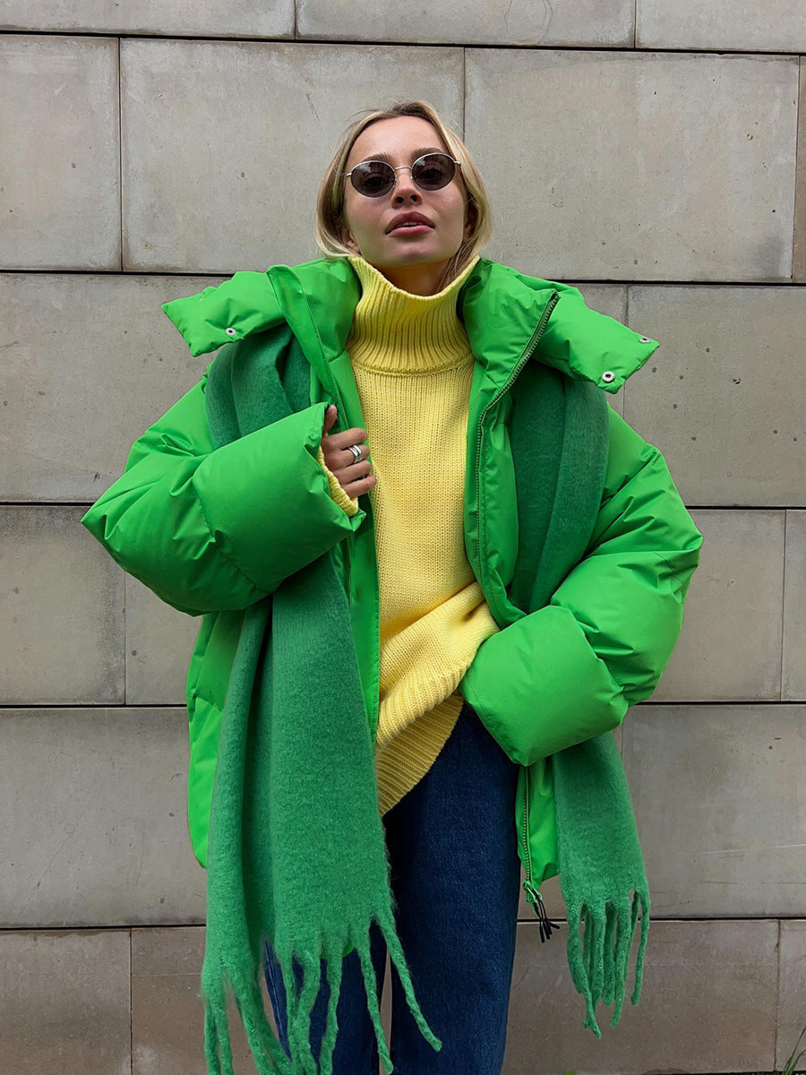 Parka en coton avec capuche amovible et style pour l'hiver