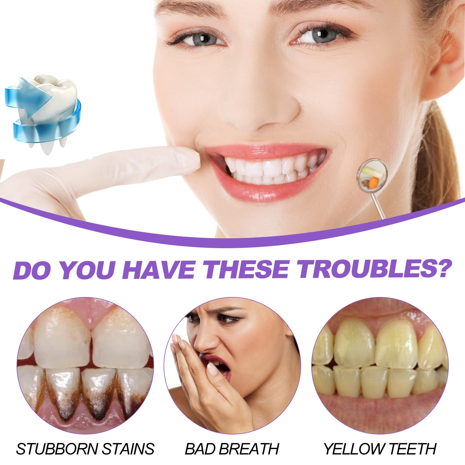 Purple Whitening Toothpaste, Cleans Stains And Odors Brightening Teeth Care Gums Toothpaste - Korvel