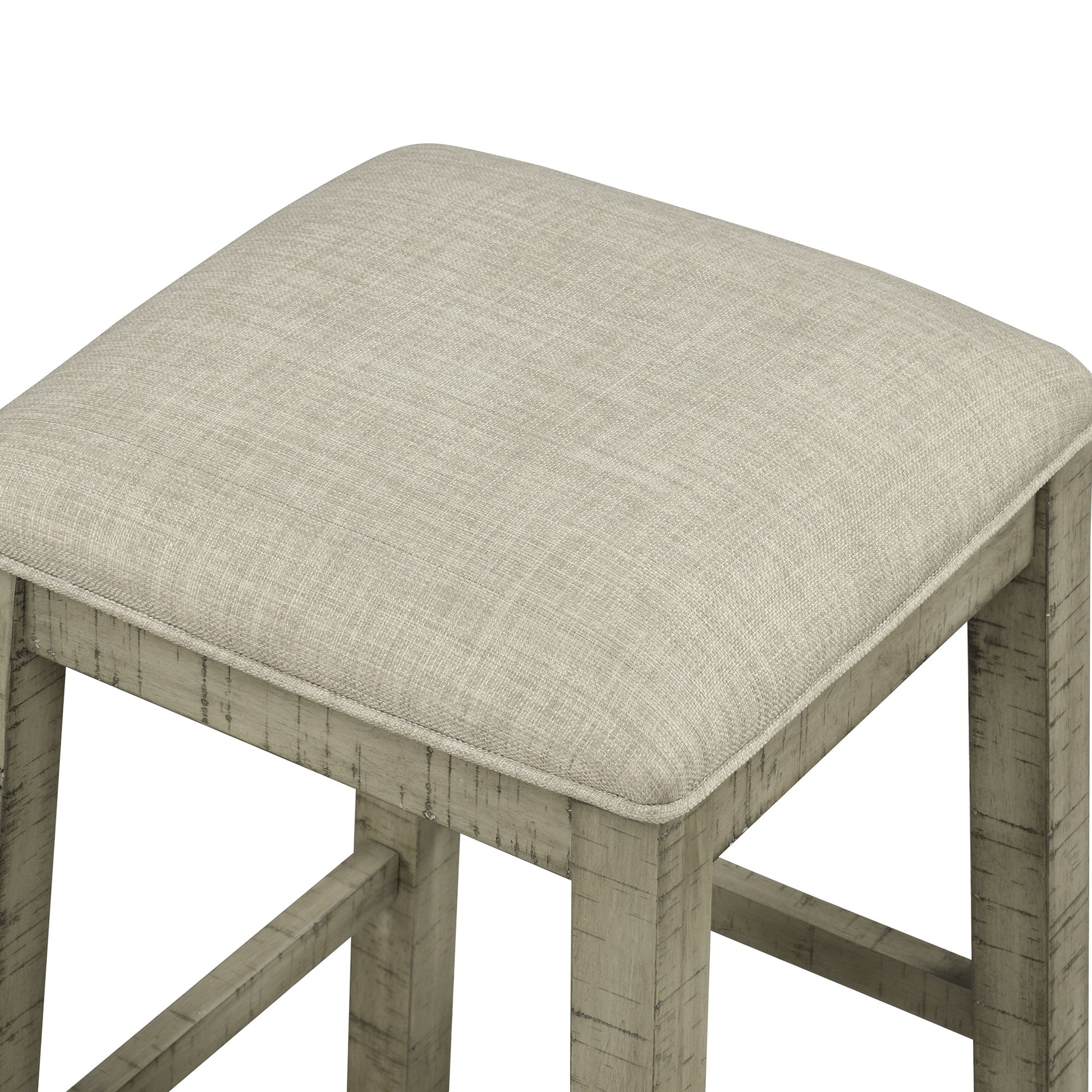 TOPMAX 4 Pieces Counter Height Table with Fabric Padded Stools,Rustic Bar Dining Set with Socket,Gray Green - Korvel