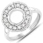 0.48 Carat White Diamond 14K White Gold Semi Mount Engagement Ring