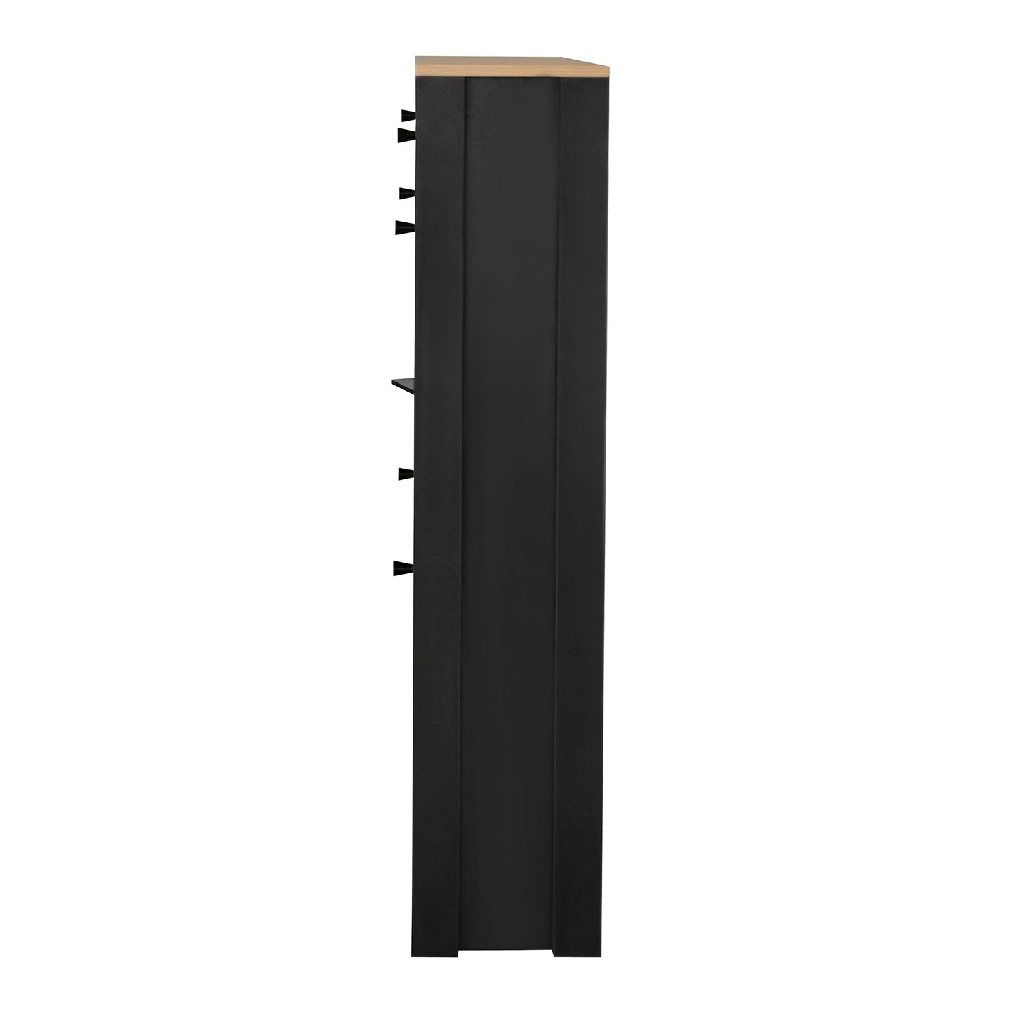 ONTREND Black Shoe Cabinet with 2 Flip Drawers
