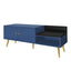 Modern Navy Shoe Storage Bench with Hidden Storage & Cushions