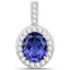 Pendentif en or blanc 18K avec tanzanite et diamants de 10,15 carats
