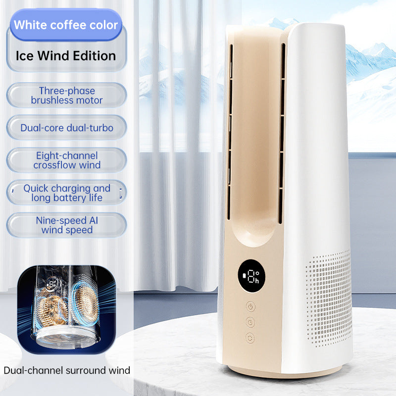 Ventilateur Tour Portable 2025 – 6 Vitesses, Design Sans Lame avec Brume