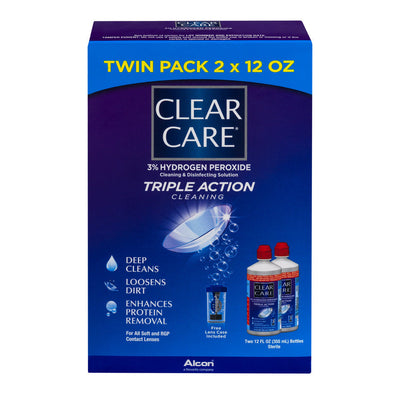 Clear Care Triple Action Cleaning Solution Twin Pack, 12 Fl Oz