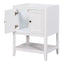 24" Bathroom Vanity Base Only, Soild Wood Frame, Bathroom Storage Cabinet with Doors and Open Shelf, White - Korvel