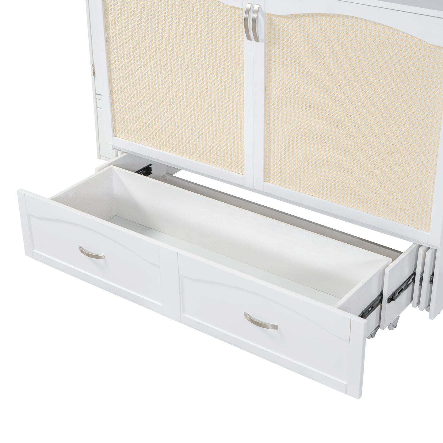 Cama Murphy Grande Blanca con Cajones y Armarios de Almacenamiento