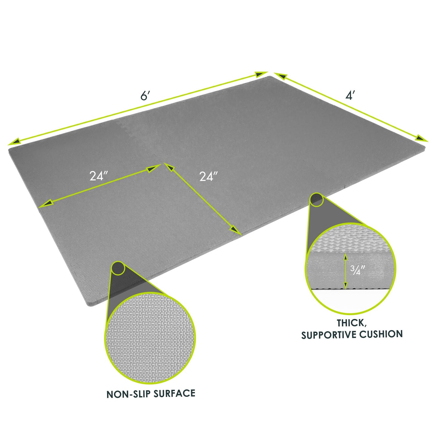ProsourceFit 0.75" Exercise Puzzle Mat for Versatile Flooring
