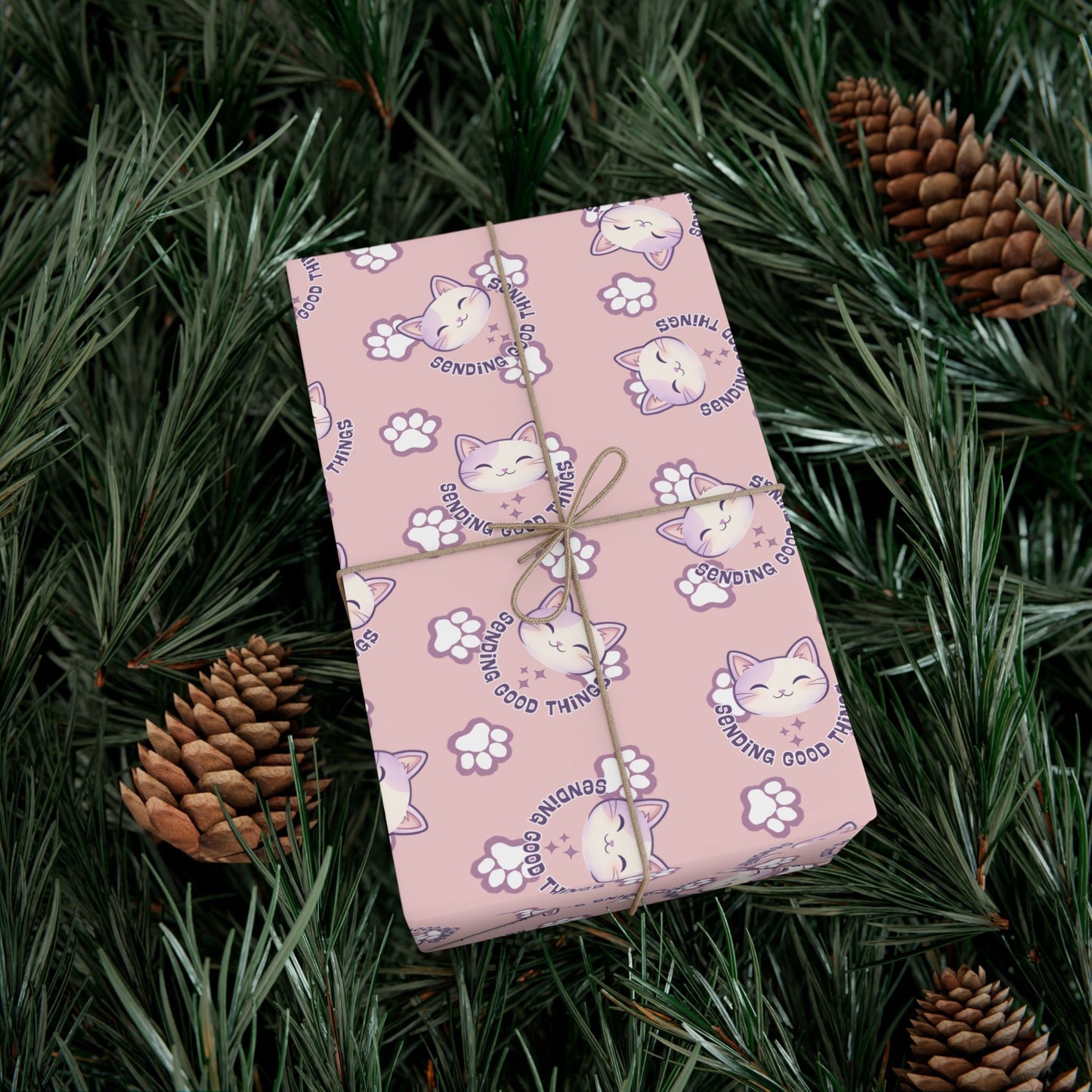 Smiling Cat Pattern Gift Wrap - All-Purpose Wrapping Paper