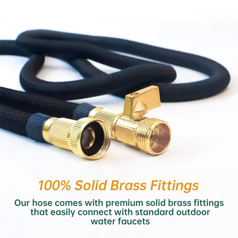 100 - ft Expandable Garden Hose with Nozzle. Light, Durable & Kink - Free for Car Wash & Outdoor Watering - Korvel