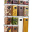 Pack of 7 Food Storage Container Space Saving Plastic Cereal Keeper with Air Tight Lid - Korvel