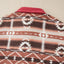 Retro Geometric Print Corduroy Trim Button-Up Jacket