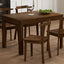 TOPMAX 65 "5-piece set with wheels and expandable dining table set 17.7" pull-out side table and small dining chair Brown - Korvel