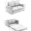 Three in one soft cushion cushion cushion sofa, folding mattress sofa bed, with side pockets and cup holder, dark gray - Korvel