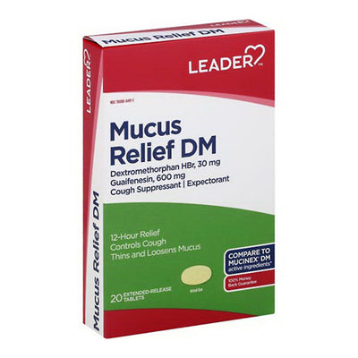 Leader Mucus Relief DM 600 Mg Extended Release Tablets