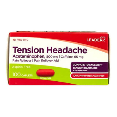 Caplets d'acétaminophène 500 mg pour les maux de tête de tension Leader