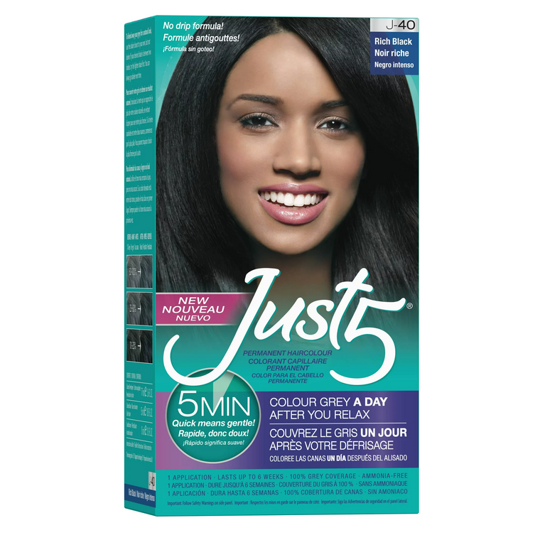 Just 5 Women's Minute Permanent Hair Color, Negro Intenso