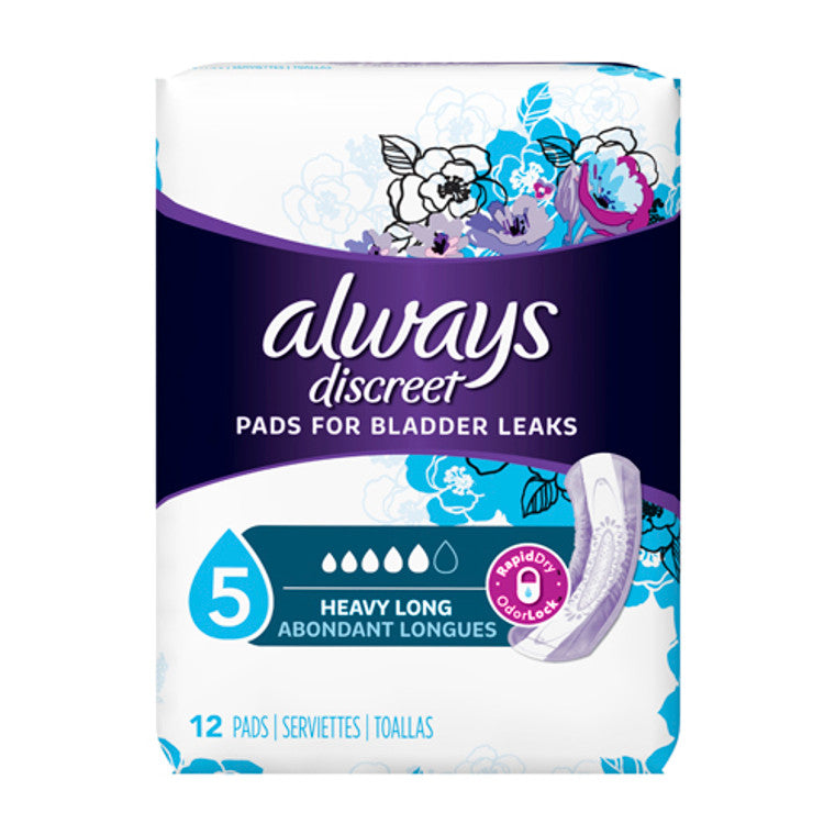 Always Discreet Máxima Absorbencia Compresas Largas para Incontinencia