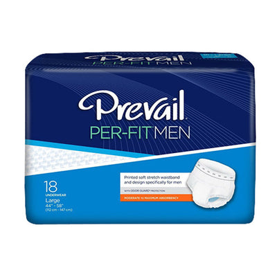 Prevail Per-Fit Men Pull-On Adult Absorbent Underwear - Large, 18 Count
