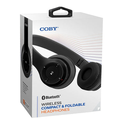 Coby Wireless Compact and Foldable Headphones - Black