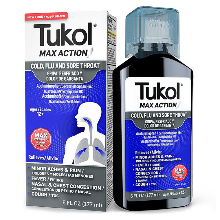 Sirops de soulagement du rhume et de la toux Tukol Max Force - 6 Oz