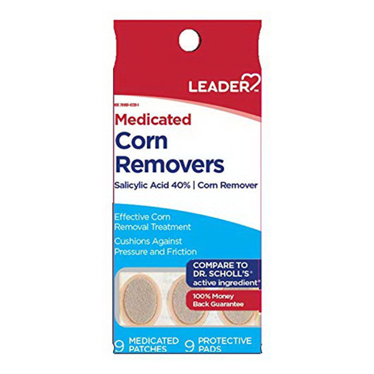 Patches et coussinets protecteurs médicamenteux Leader pour enlever les cors - 9 unités