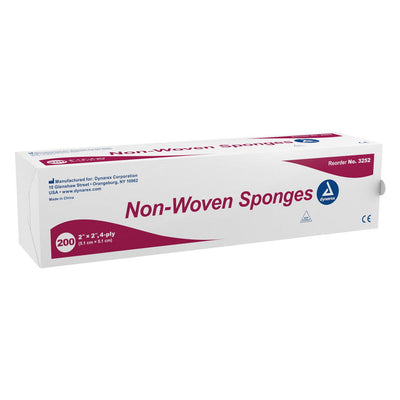 Dynarex Non Woven Sponge N S 4Ply 2x2 - Versatile Cleaning Solution