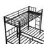 Twin over Twin & Twin Bunk Beds for 3, Twin XL over Twin & Twin Bunk Bed Metal Triple Bunk Bed, Black - Korvel