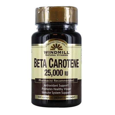 Windmill Beta Carotene Softgels - 25,000 IU, 100 Count
