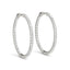 Boucles d'oreilles créoles en diamant en or blanc 14k avec sertissage à griffes partagées