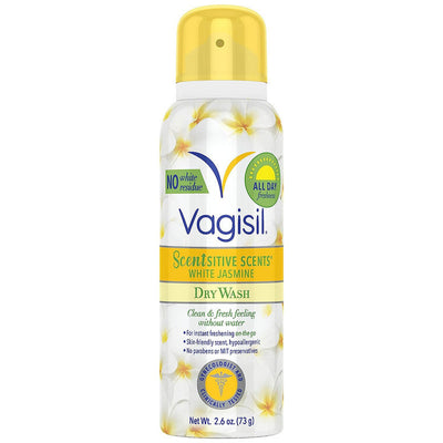 Vagisil Scentsitive Scents Dry Wash Spray - White Jasmine, 2.6 Oz