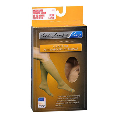 Loving Comford Knee High Compression Stockings - Beige XLarge
