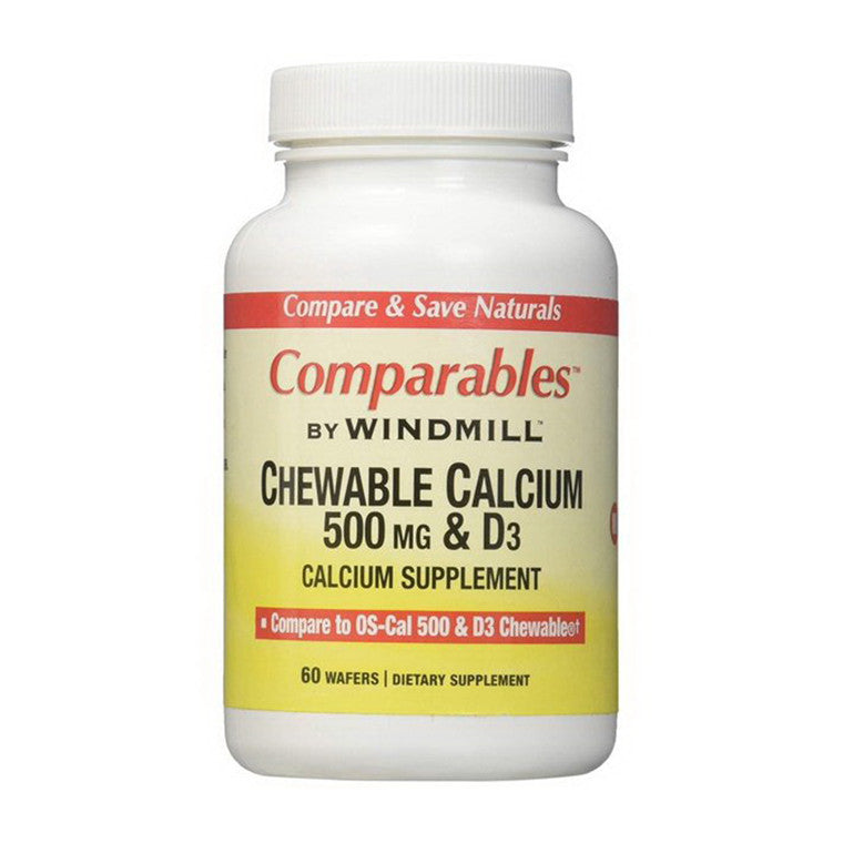 Tabletas masticables de calcio Windmill 500 mg