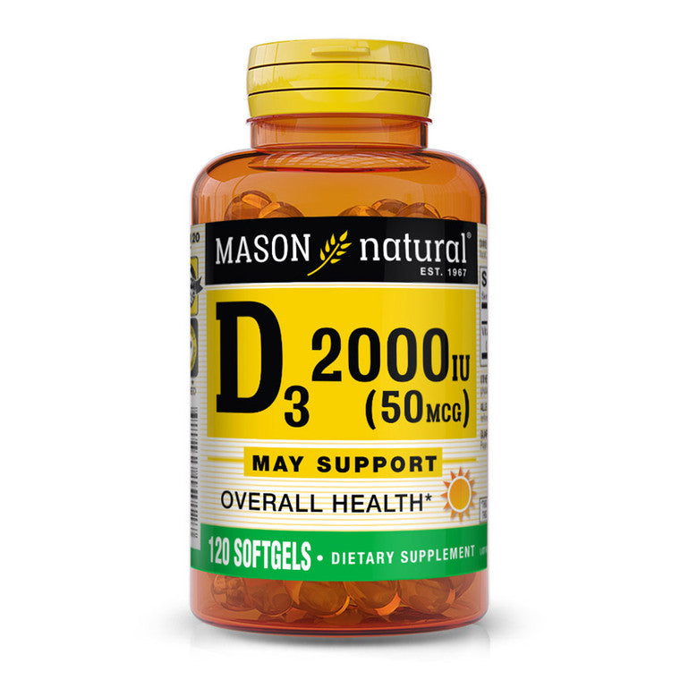 Mason Natural Vitamine D3, 2000 UI Gélules Molles