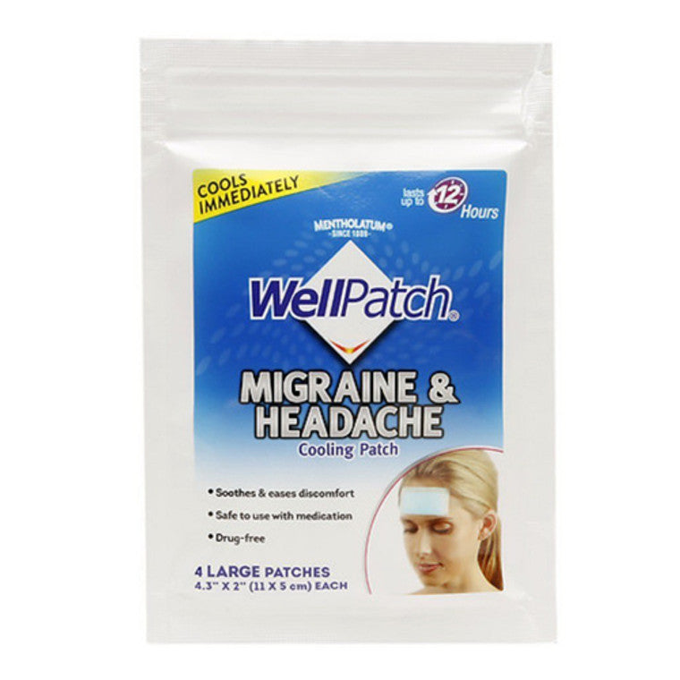 Wellpatch Migraine & Headache Cooling Patches - 4 Count